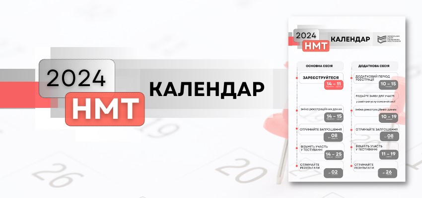 НМТ-2024: КАЛЕНДАР ПРОВЕДЕННЯ